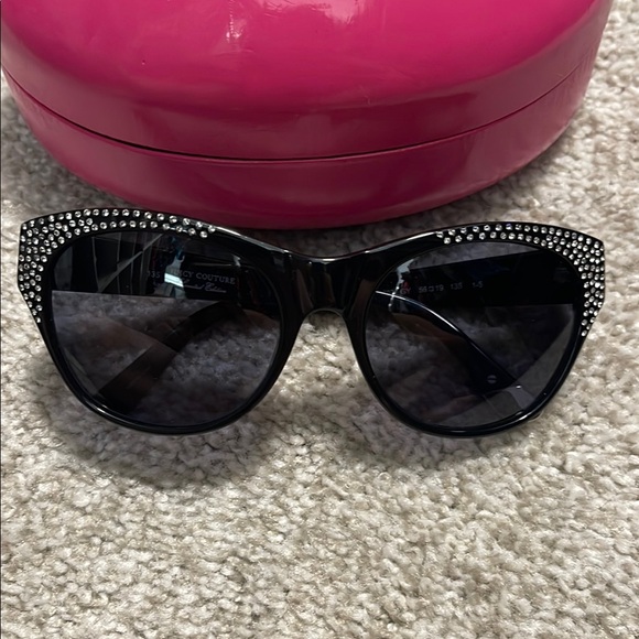 Juicy Couture Black Cat-Eye Rhinestone Sunglasses